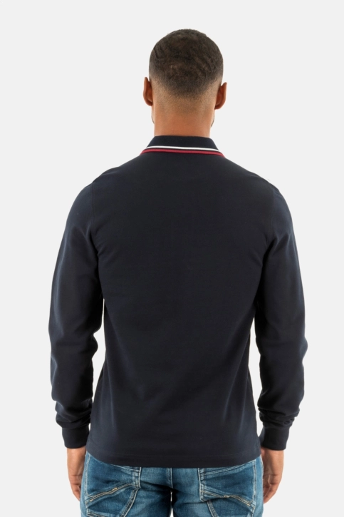 Polos manches longues fred perry m3636 t55 nvy/swht/bntred