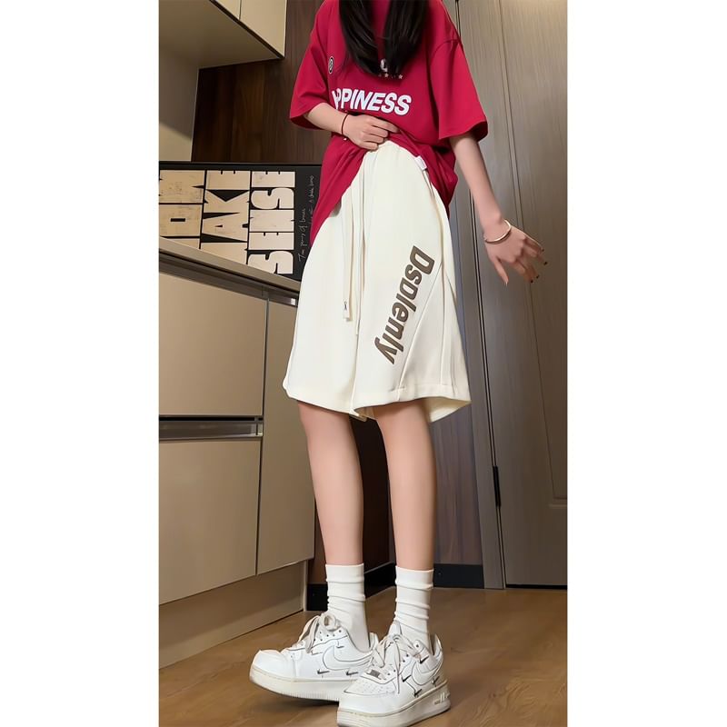 Posive - Shorts met trekkoord en letters