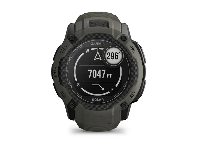 Garmin Instinct 2X Solar - 50 mm - fiberforstærket polymer - Ja smart ur med bånd - håndledsstørrelse: 145-228 mm - monokrom - 64 MB - Bluetooth, ANT  - 67 g - mosgrøn