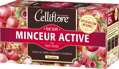Celliflore Thé Vert Minceur Active Goût Fruits Rouges 25 Sachets