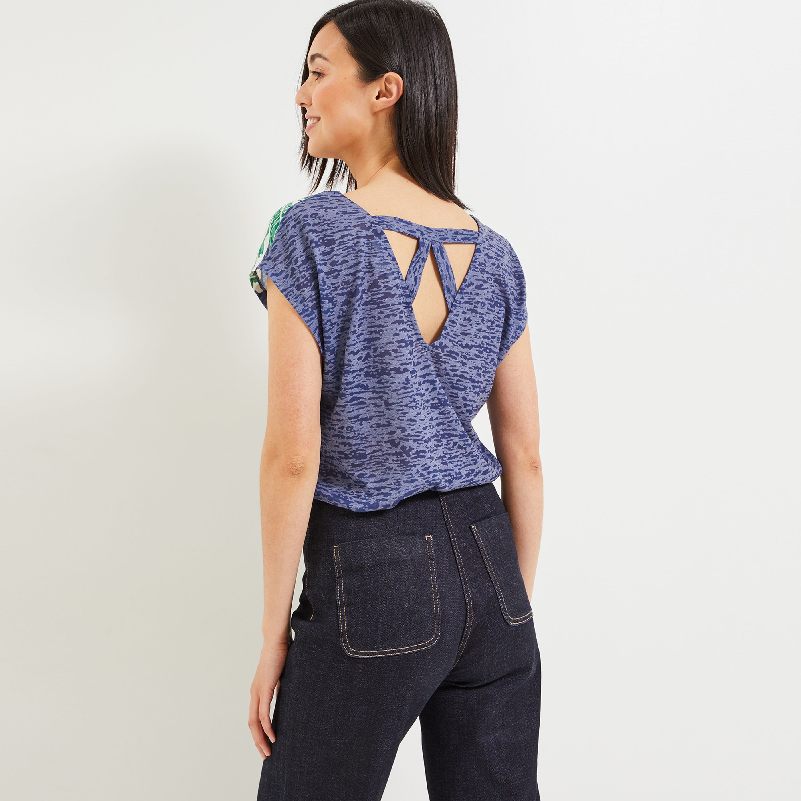 Tshirt imprimé femme - MARINE