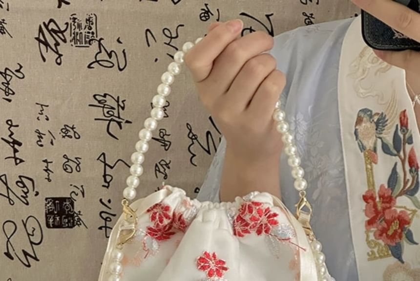 Felicity - Crossbodytas met geborduurde bloemen en imitatieparels