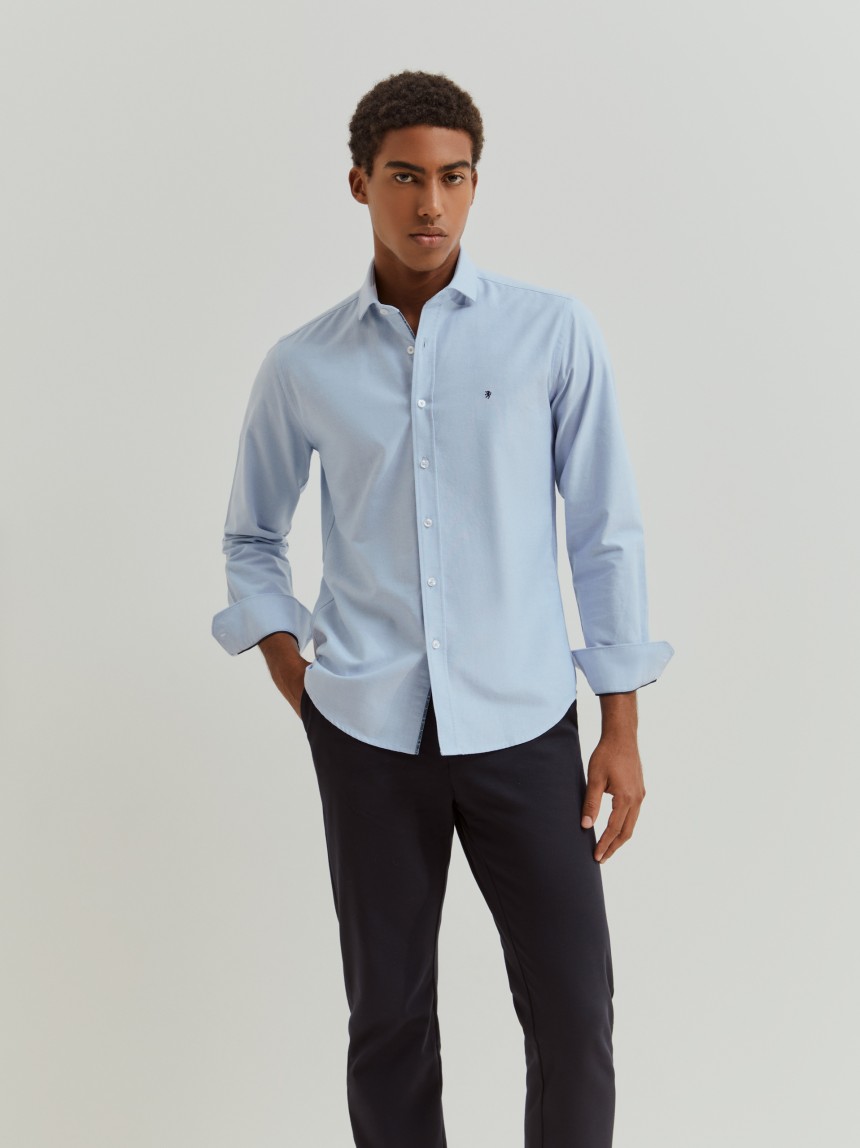 Camisa oxford slim fit de algodão