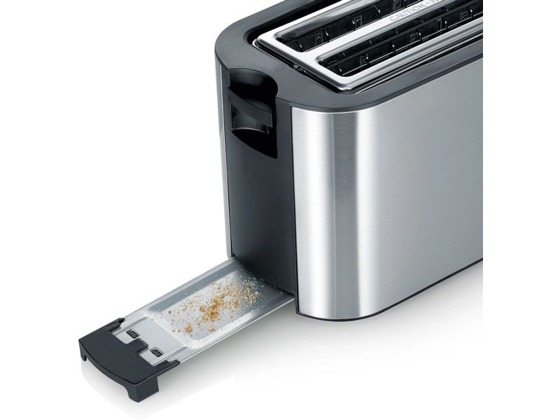 Severin Toaster AT 2590 Schwarz/Silber Automatik-Langschlitztoaster