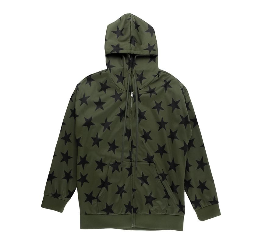 Leandrillo - Sterrenprint Hoodie met Rits