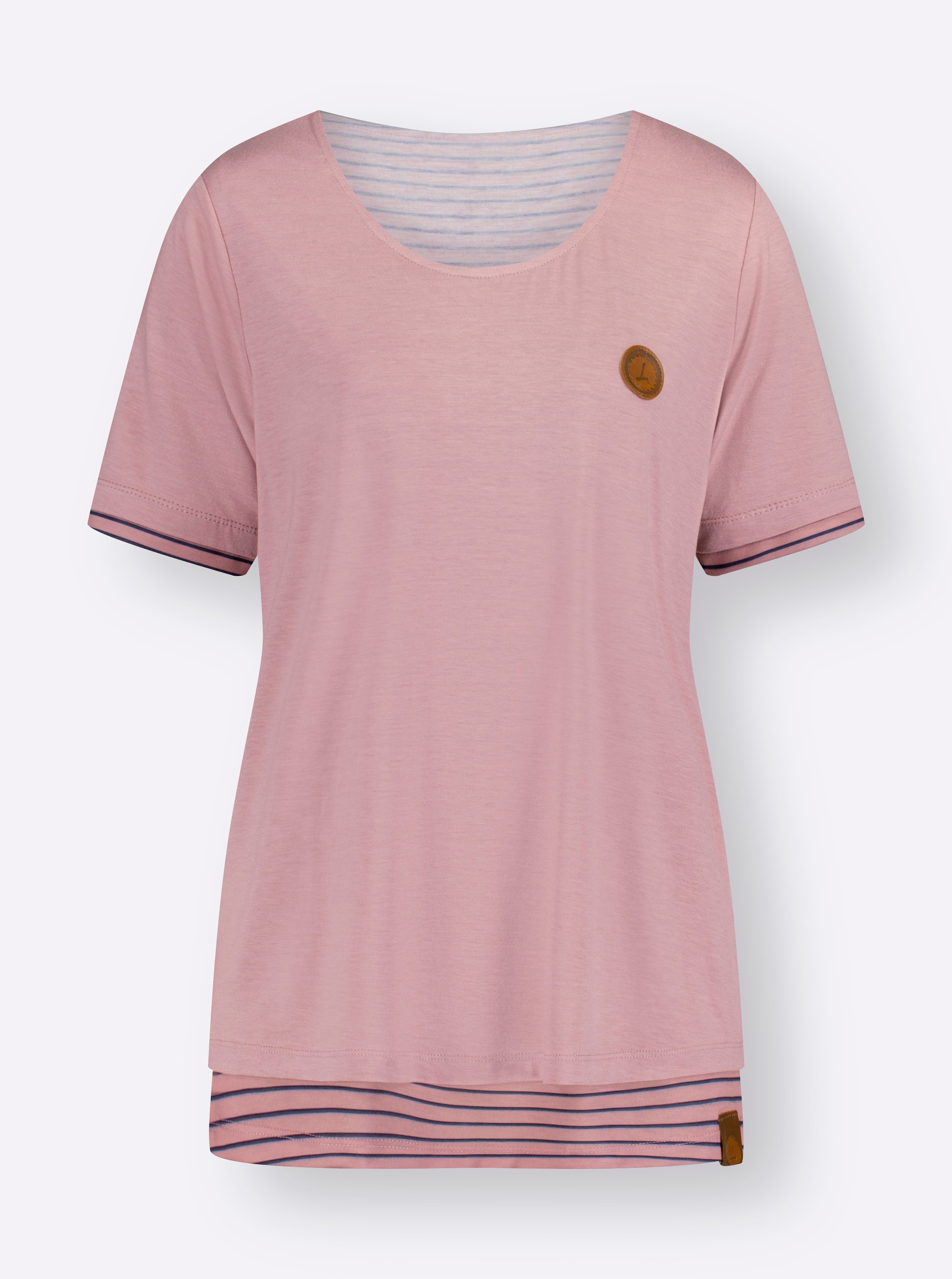 2-in-1-Shirt in rosenquarz