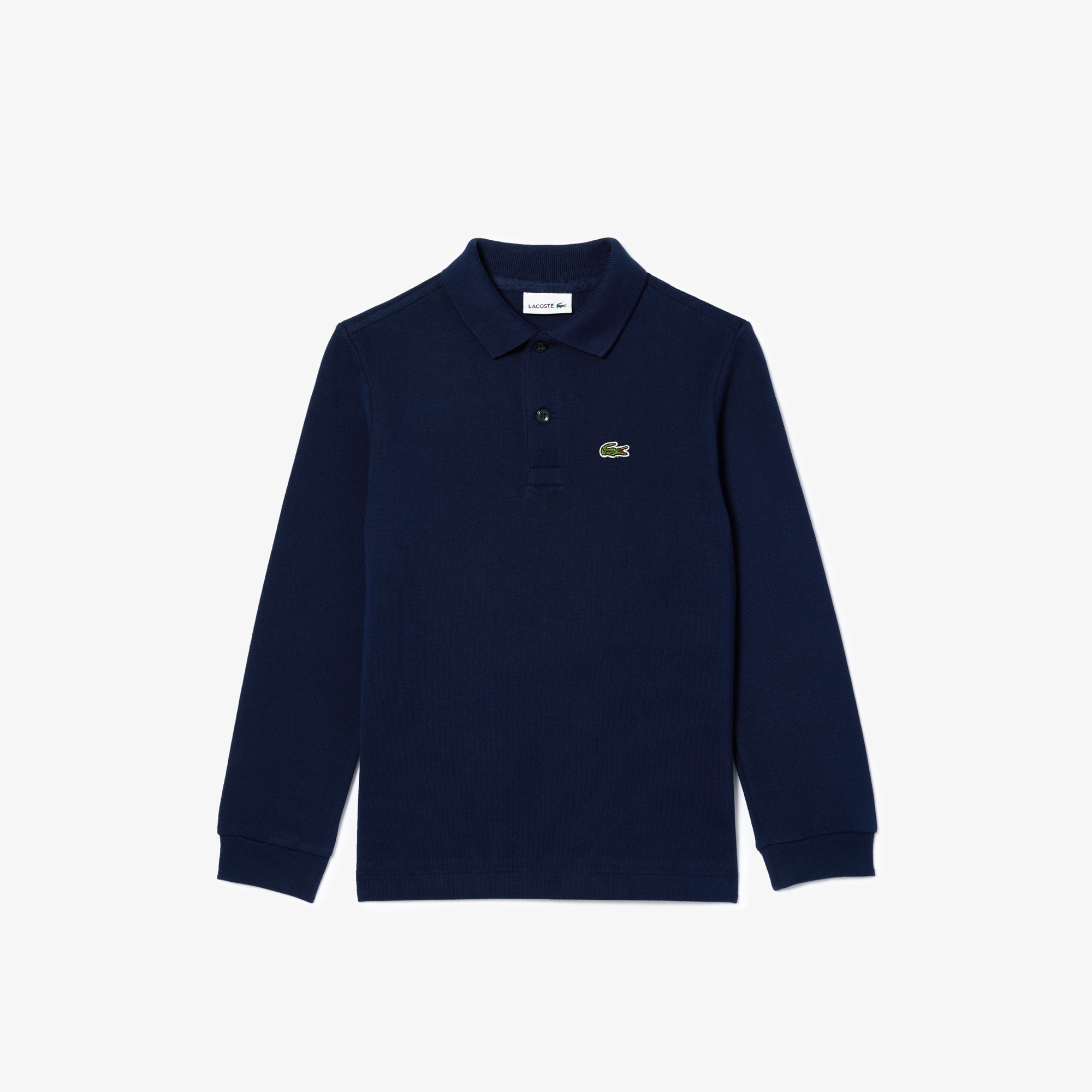 Polo regular fit à manches longues enfant Lacoste en petit piqué uni Polos - Bleu - Lacoste - Enfant