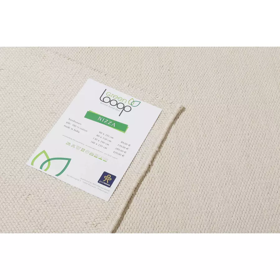 Green Looop Handweb-Teppich Nizza beige