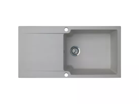 Lisse évier réversible 1 grande cuve 1 égouttoir en résine gris - Essebagno