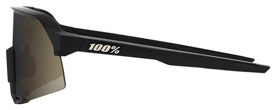 Lunettes 100% - S3 - Soft Tact Noir - Verres Miroir Or