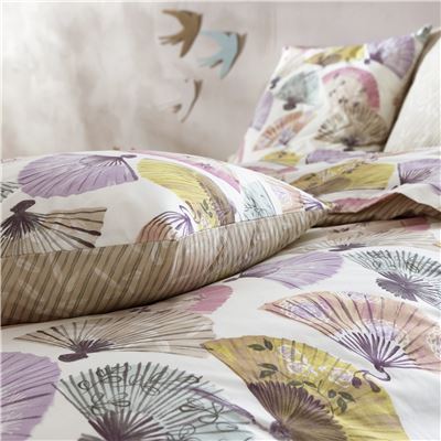 Linge de lit polycoton motif éventails