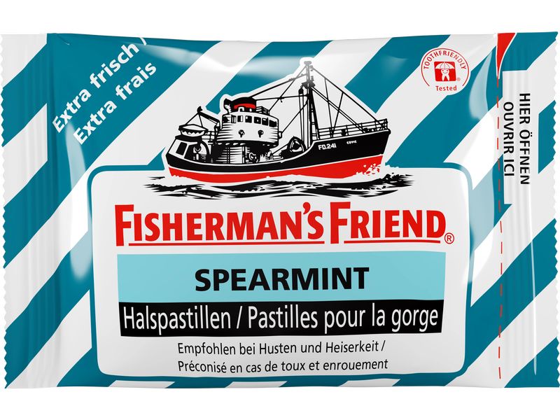 Fisherman's Bonbons Spearmint ohne Zucker 25 g Der Klassiker unter den Lutschbonbons