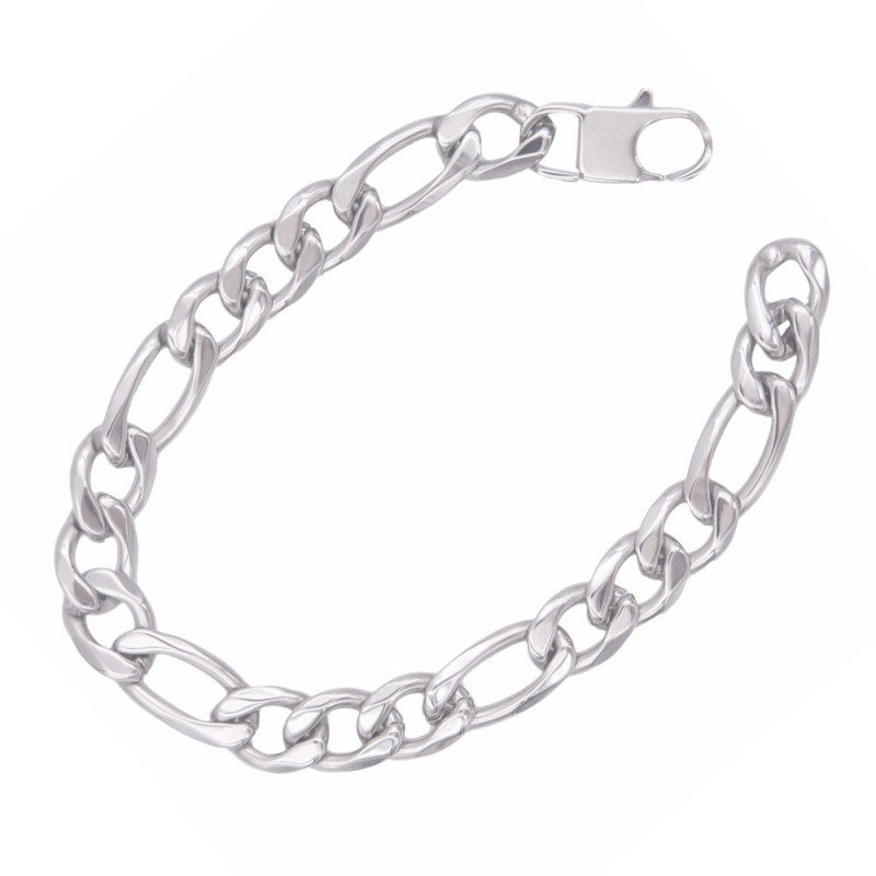 Bracelet Acier - Maille Figaro Alternée 1+3 - Homme