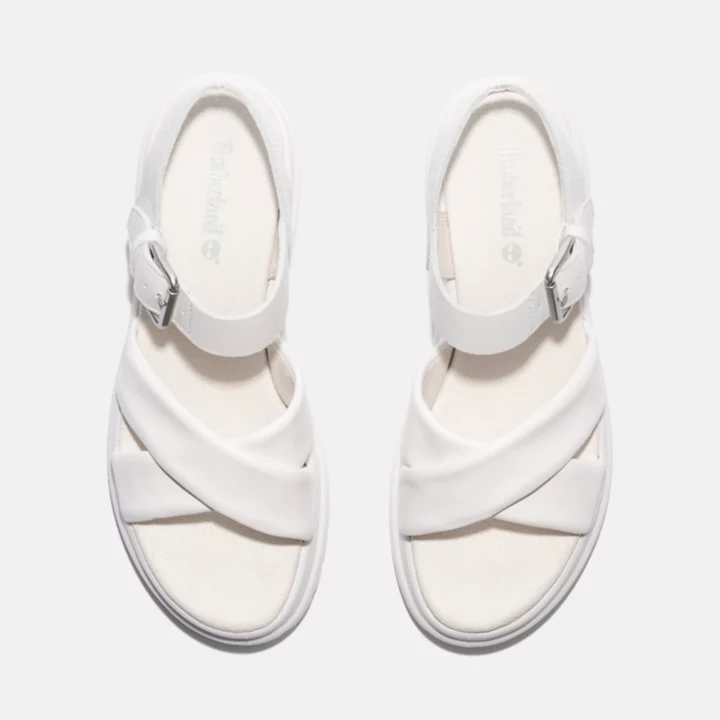 Sandale à brides croisées London Vibe pour femme en blanc