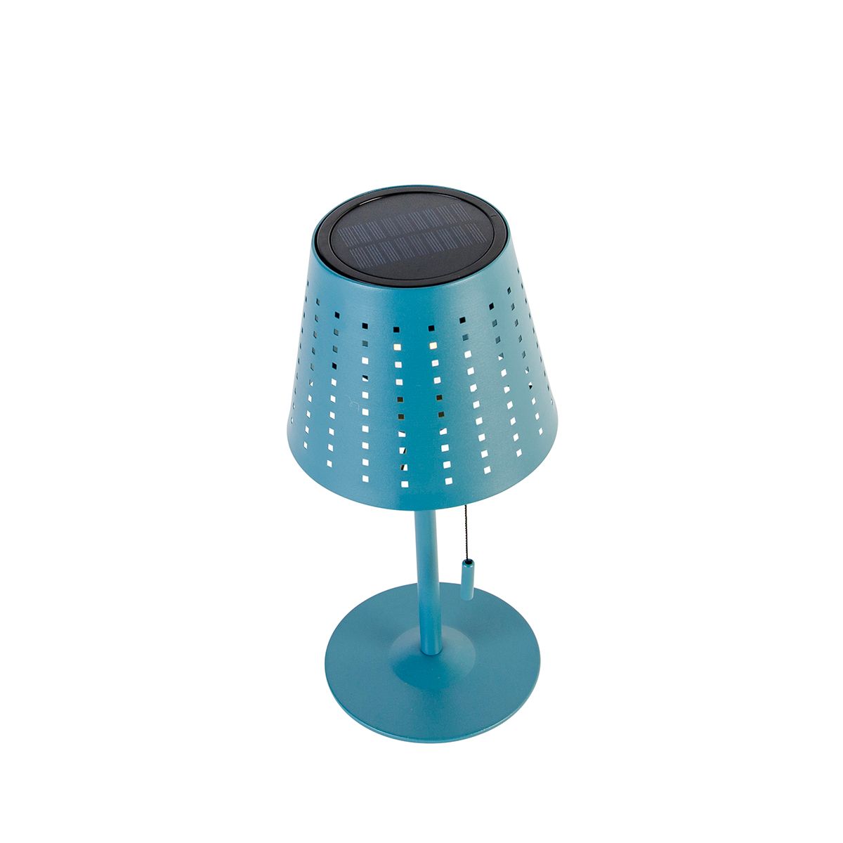Buiten tafellamp blauw incl. LED 3-staps dimbaar oplaadbaar en solar - Ferre