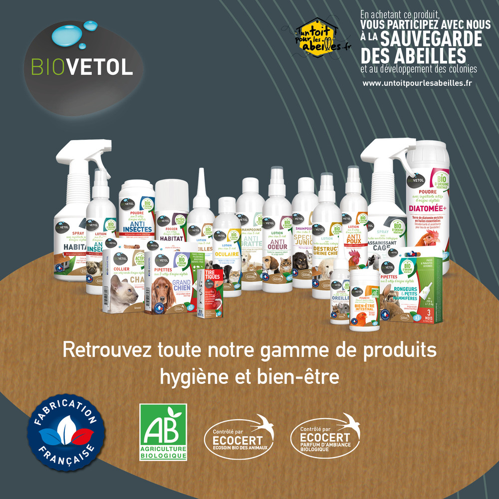 Poudre anti-poux - insectifuge bio certifié ecocert - soin basse-cour - 250g