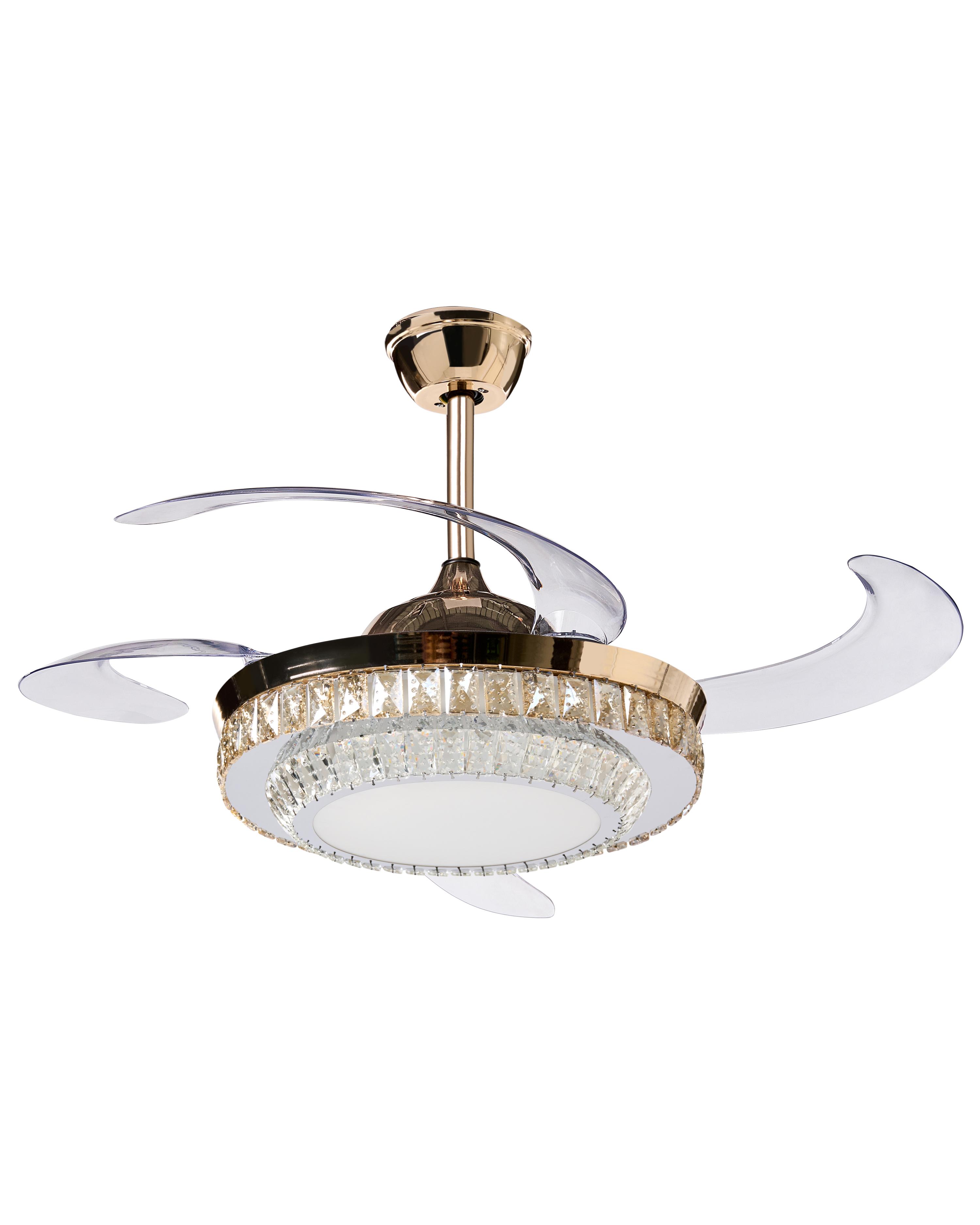 Plafondventilator met verlichting ASHLEY met afstandsbediening Goud