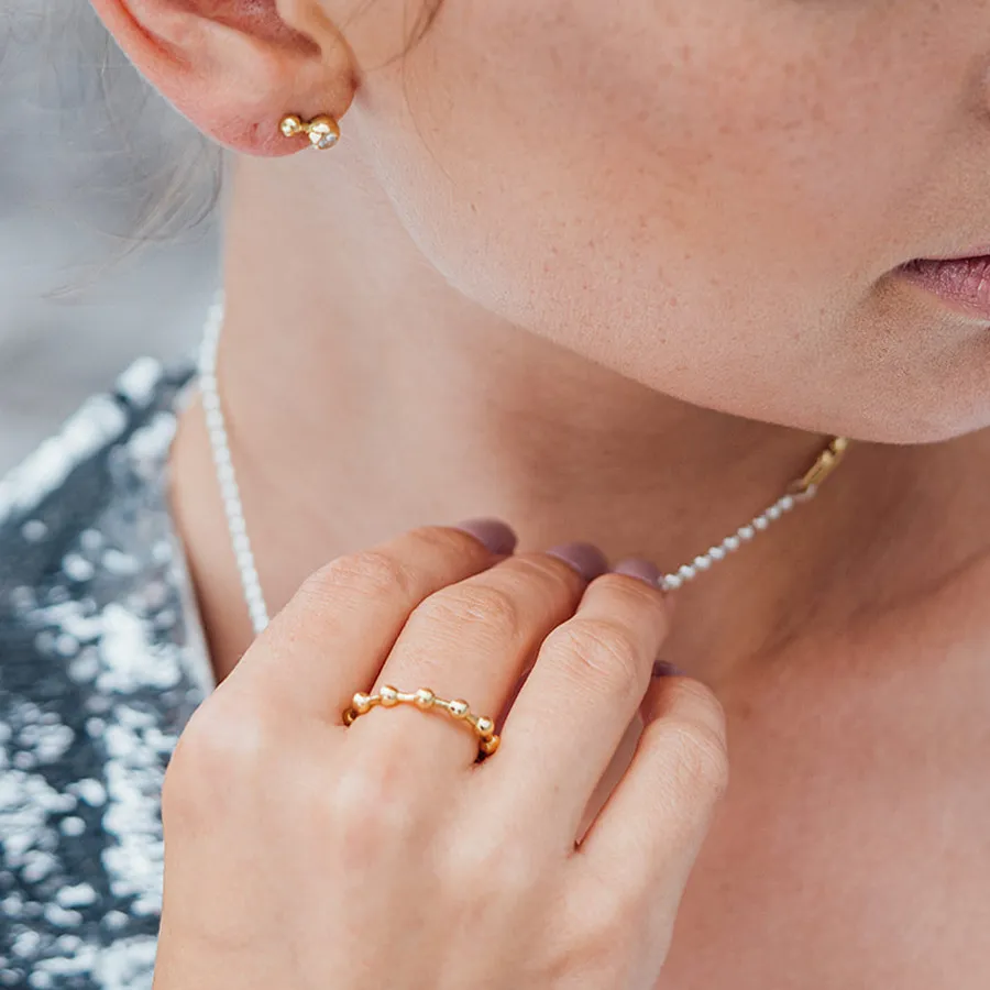Bague perle sphère or Maren Jewellery