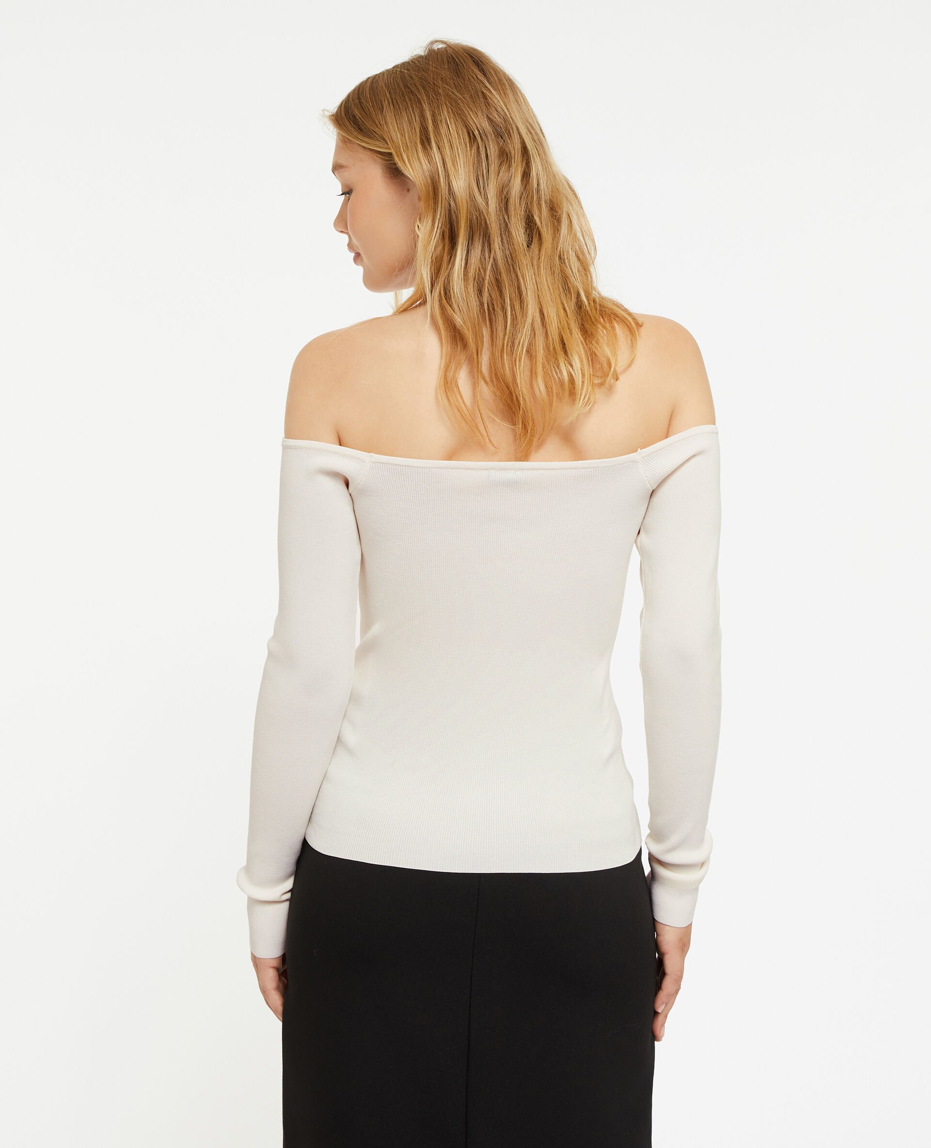 Pull encolure Bardot - Blanc