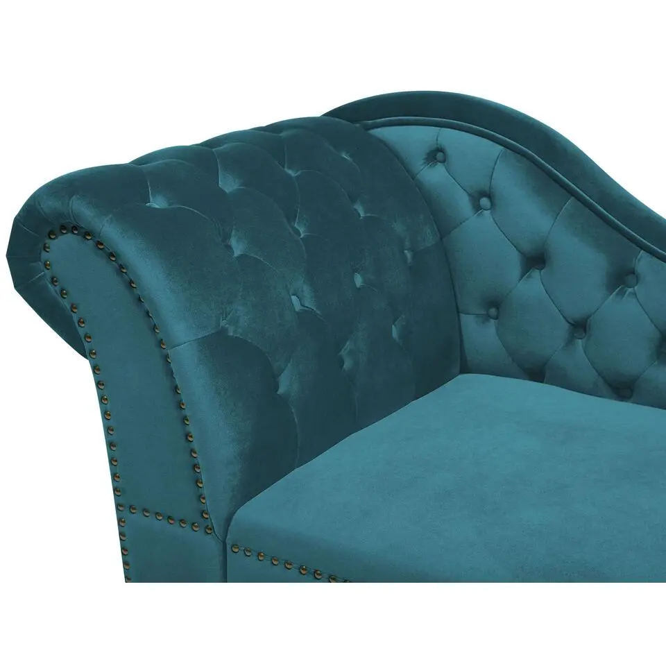 NIMES - Chaise longue - Groen Blauw - Linkerzijde - Fluweel