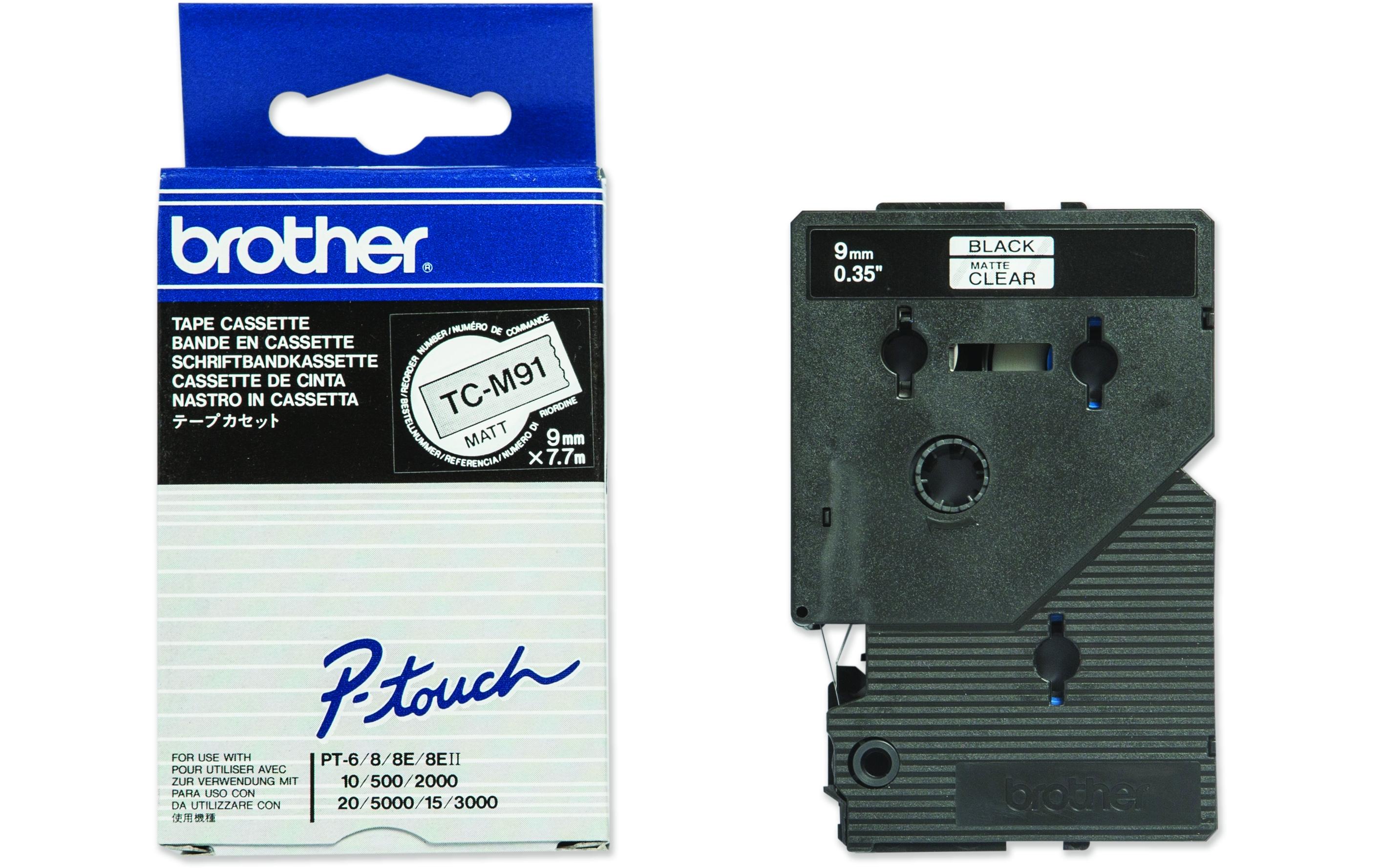 Beschriftungsband TC-M91 Schwarz auf TransparentFarbband für Brother P-Touch-Geräte