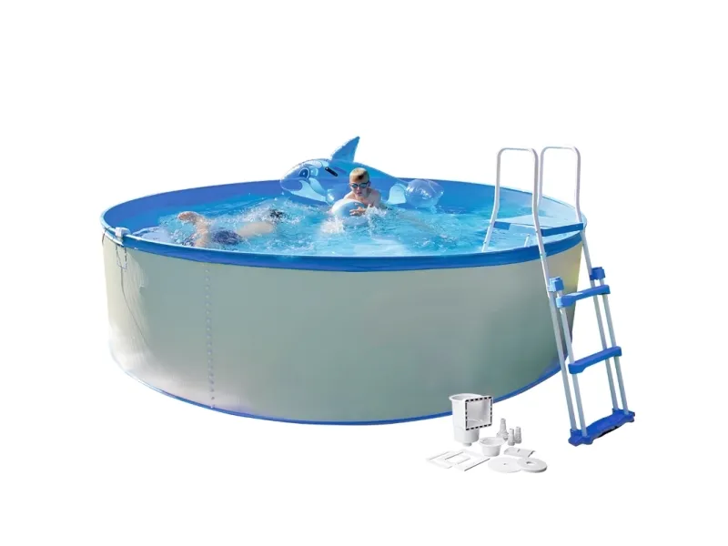 Kreta Family StålvægsPool - Ø350 x 90 cm - 8.150L - inkl skimmerpumpe og stige 8.150 L