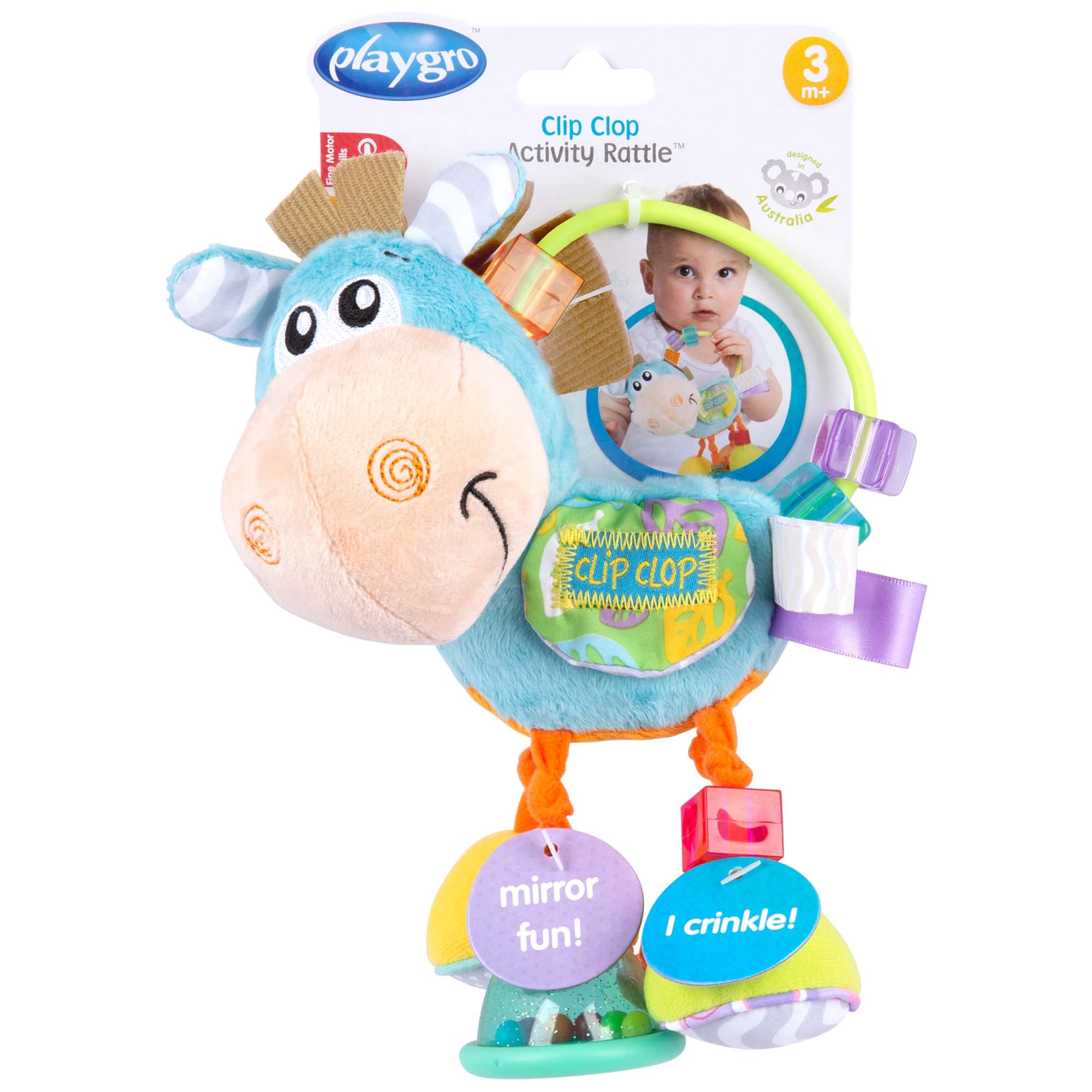 Playgro Clip Clop Activity Rattle Paard rammelaar multi