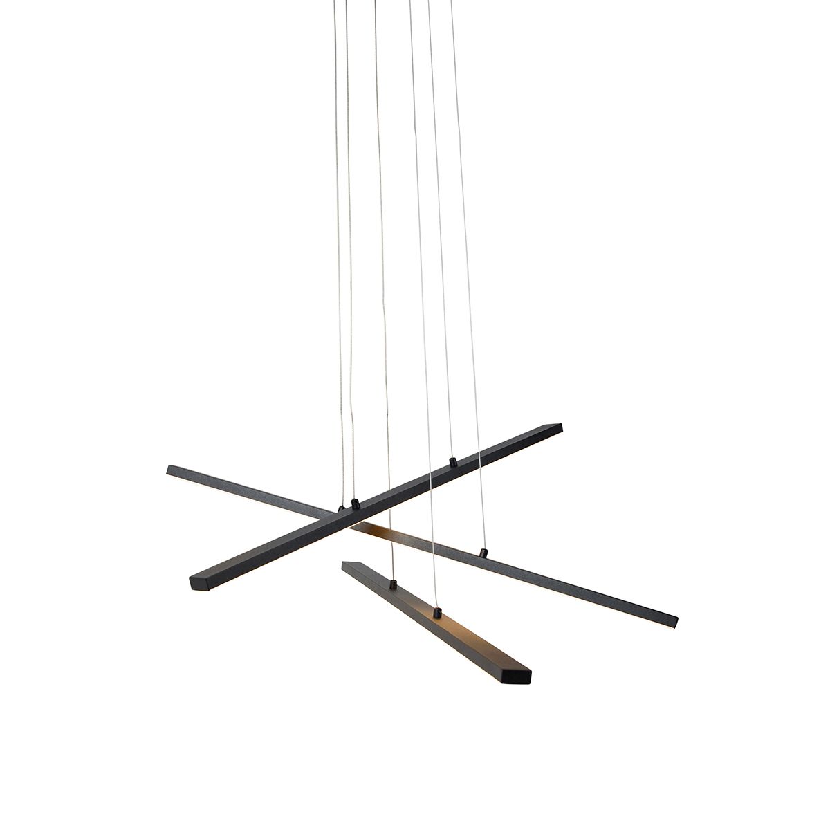 Hanglamp zwart incl. LED 3-staps dimbaar 3-lichts - Jolanta