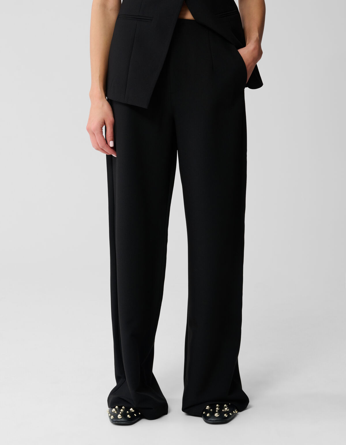 Wide Leg Broek Zwart