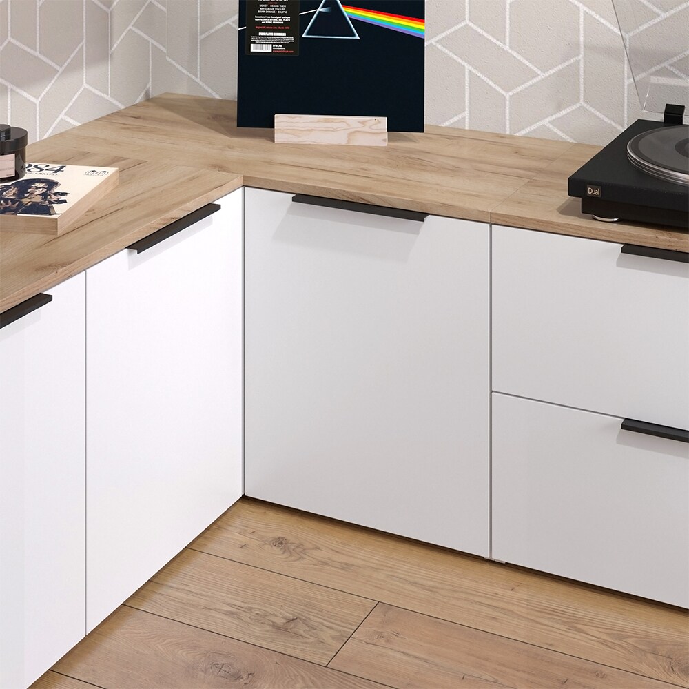 Vicco Eckkommode Wido Weiß Eiche 80 x 50 cm mit Tür