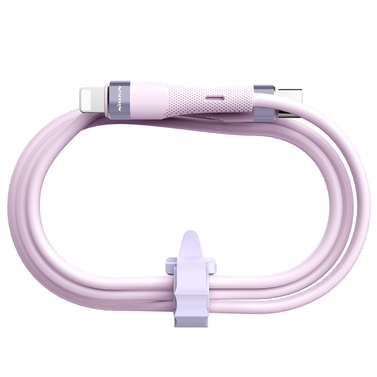 (1.2m) 27W USB C auf Lightning Silikon Ladekabel Fast Charge Datenkabel - Lila