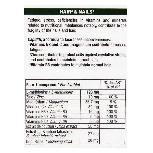 Les 3 Chênes Beauty Nails & Hair Capill'R Cabelo e Unhas 30 comprimidos