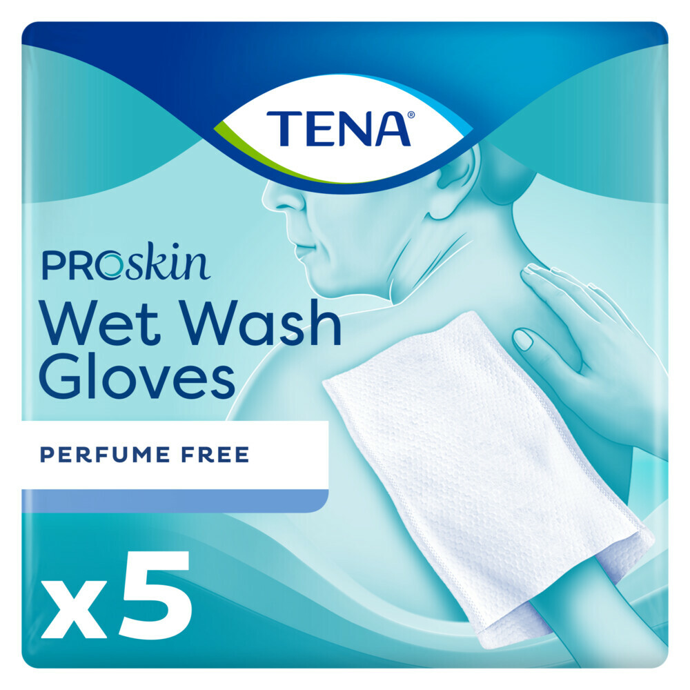 3x TENA Proskin Wet Wash Gloves Zonder Parfum5 stuks