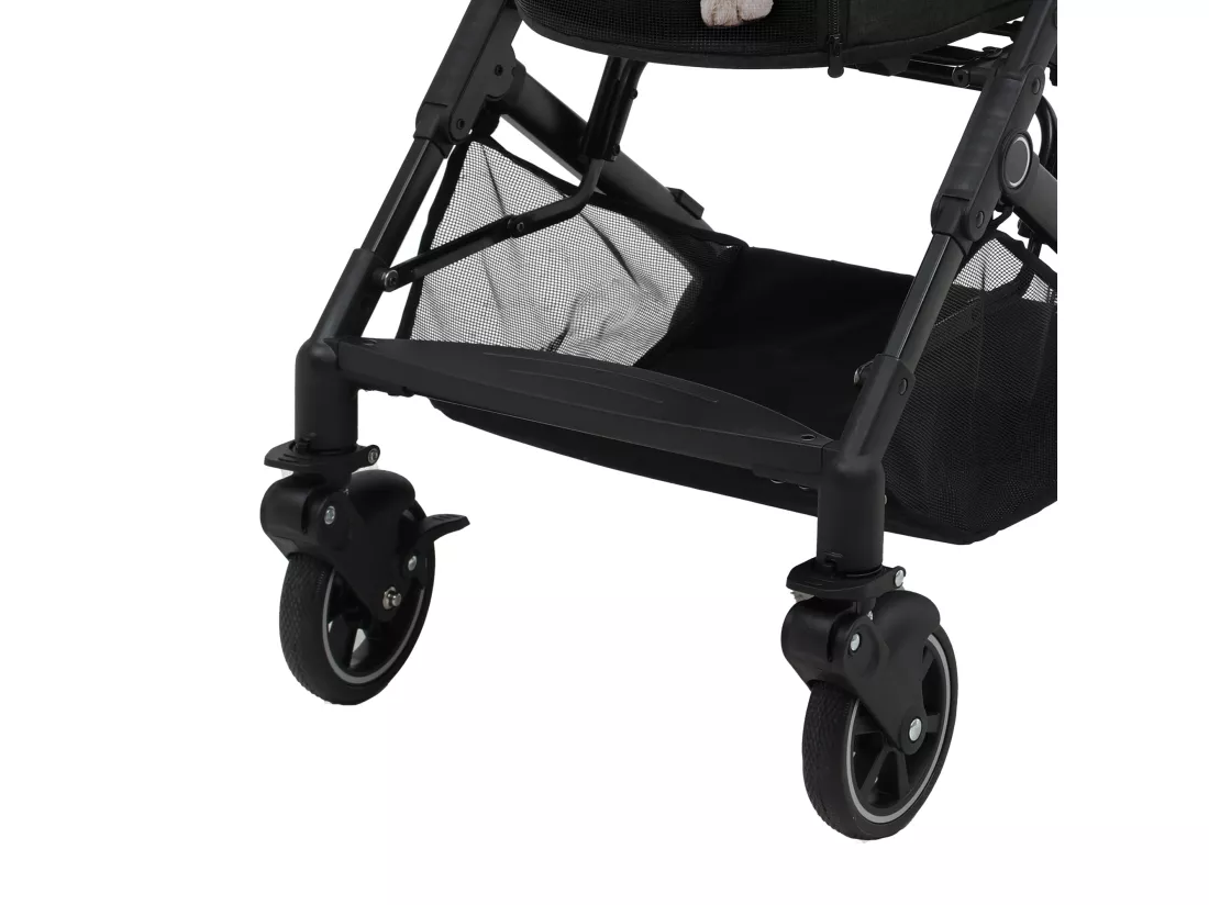 YITAHOME Poussette Chien pour Chien Chat - 15.9kg - avec Panier de Rangement - 4 Roues - Pliable Portable - Noir