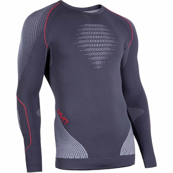 T-shirt thermique UYN EVOLUTYON UW SHIRT LG_SL CHARCOAL/WHITE/RED