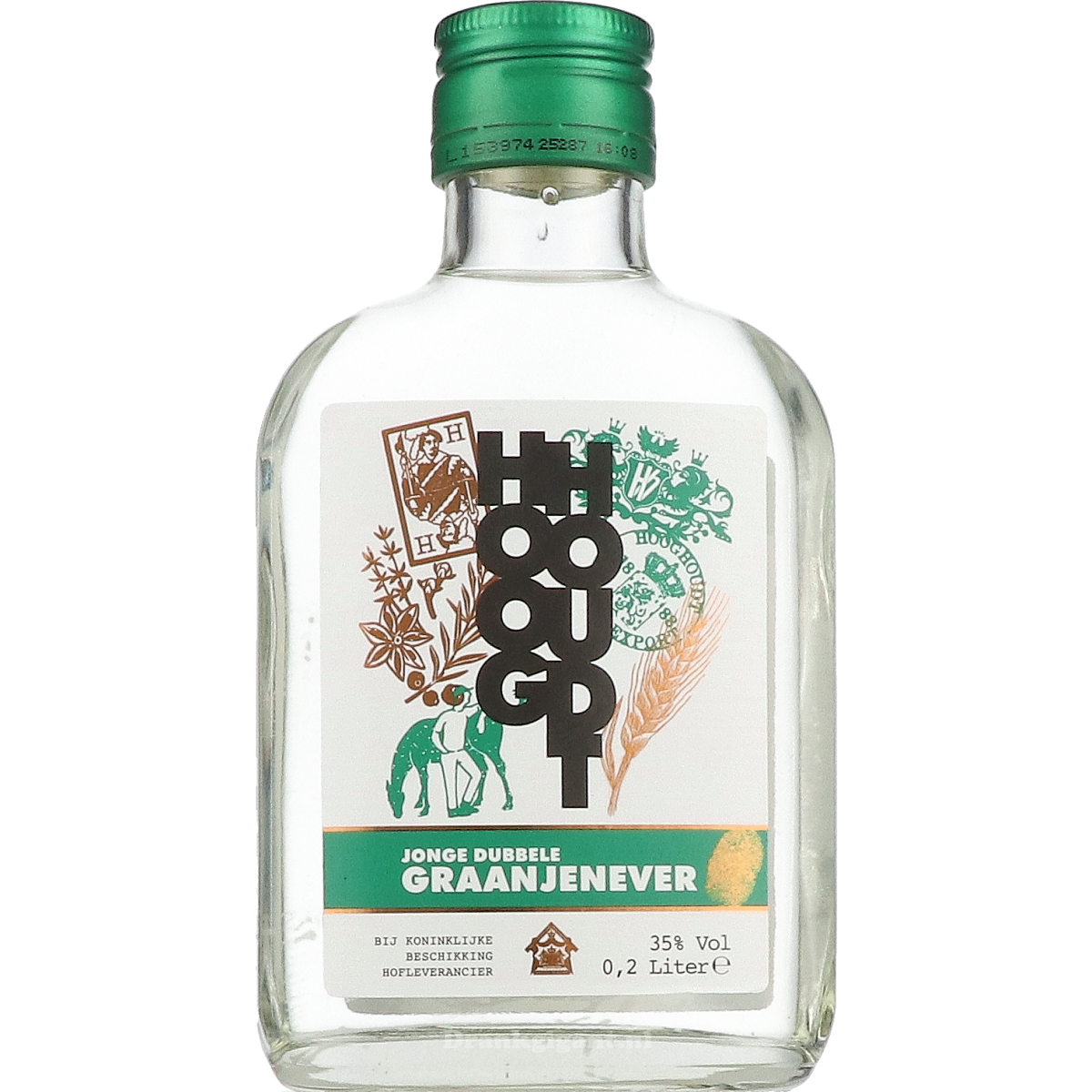 Hooghoudt Jonge Dubbele Graanjenever zakflacon 20 cl