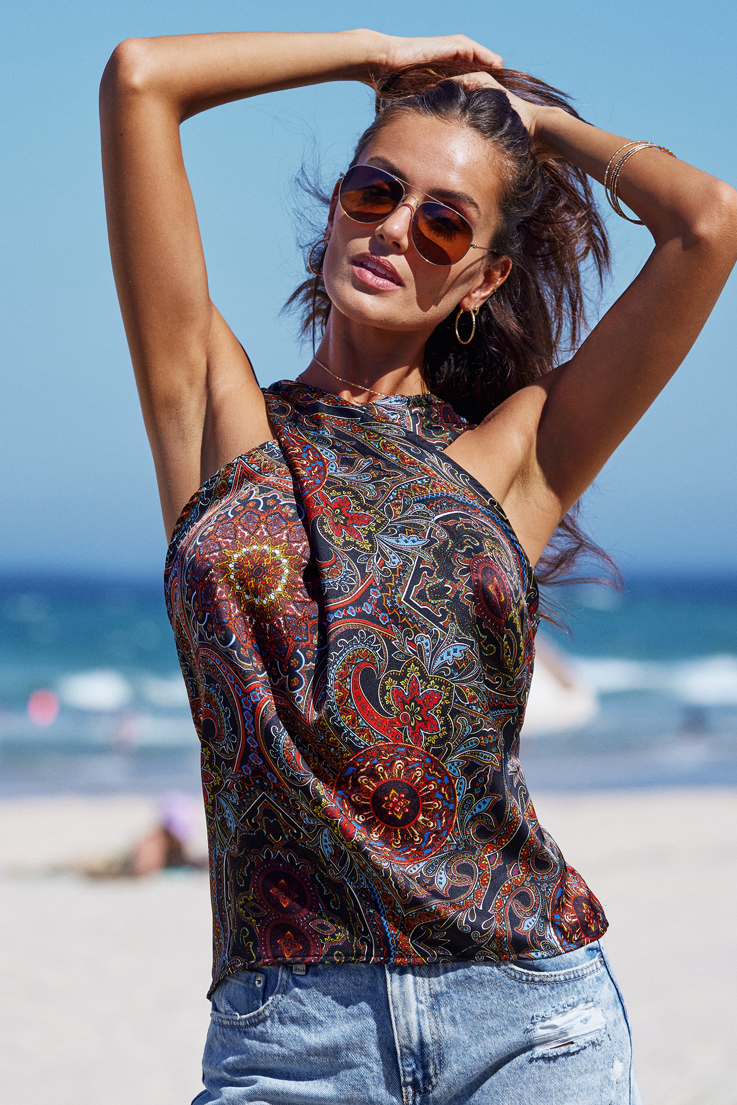 Débardeur croisé paisley