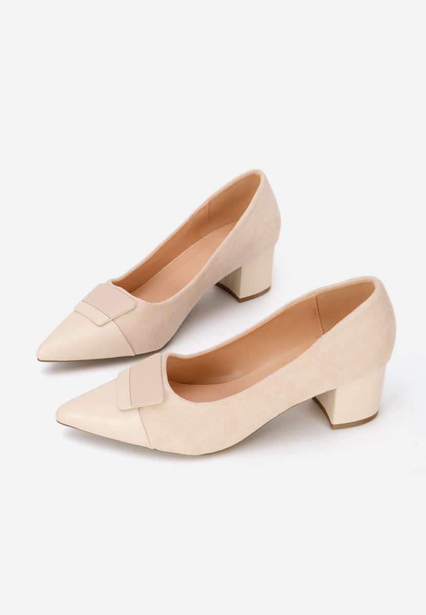 Chaussures à talon épais beige Fiorra