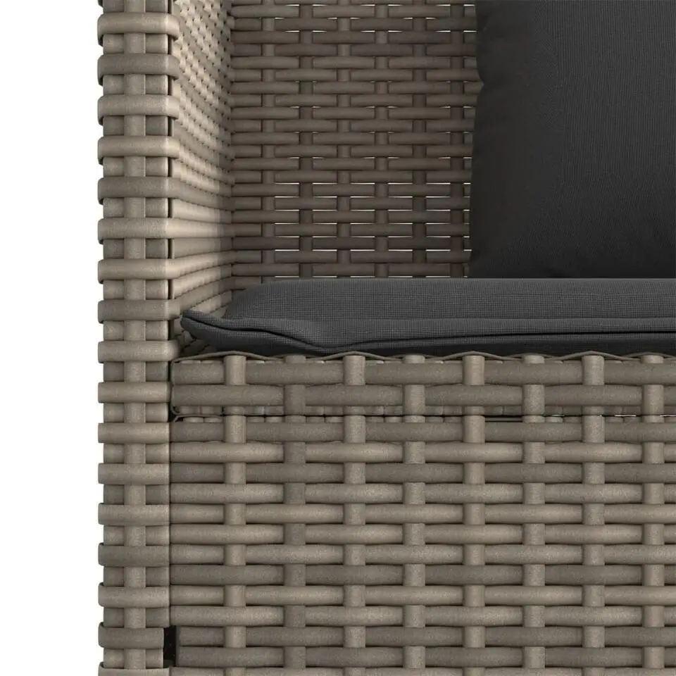 vidaXL - Tuinbank met kussens - Grijs - Poly rattan - 120x50x90.5 cm