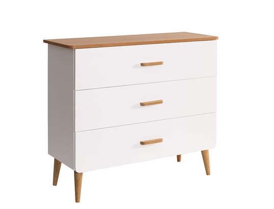TERRE DE NUIT - Commode en bois naturel et blanc edition blanc