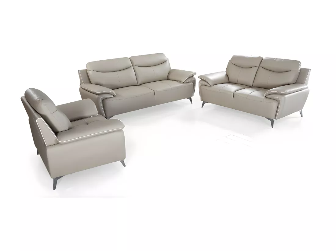 Fauteuil cuir Design MAEL Beige