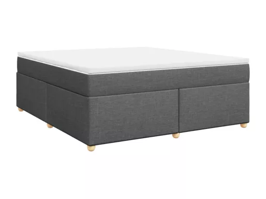Sommier à lattes de lit avec matelas Gris foncé 180x200cm Tissu