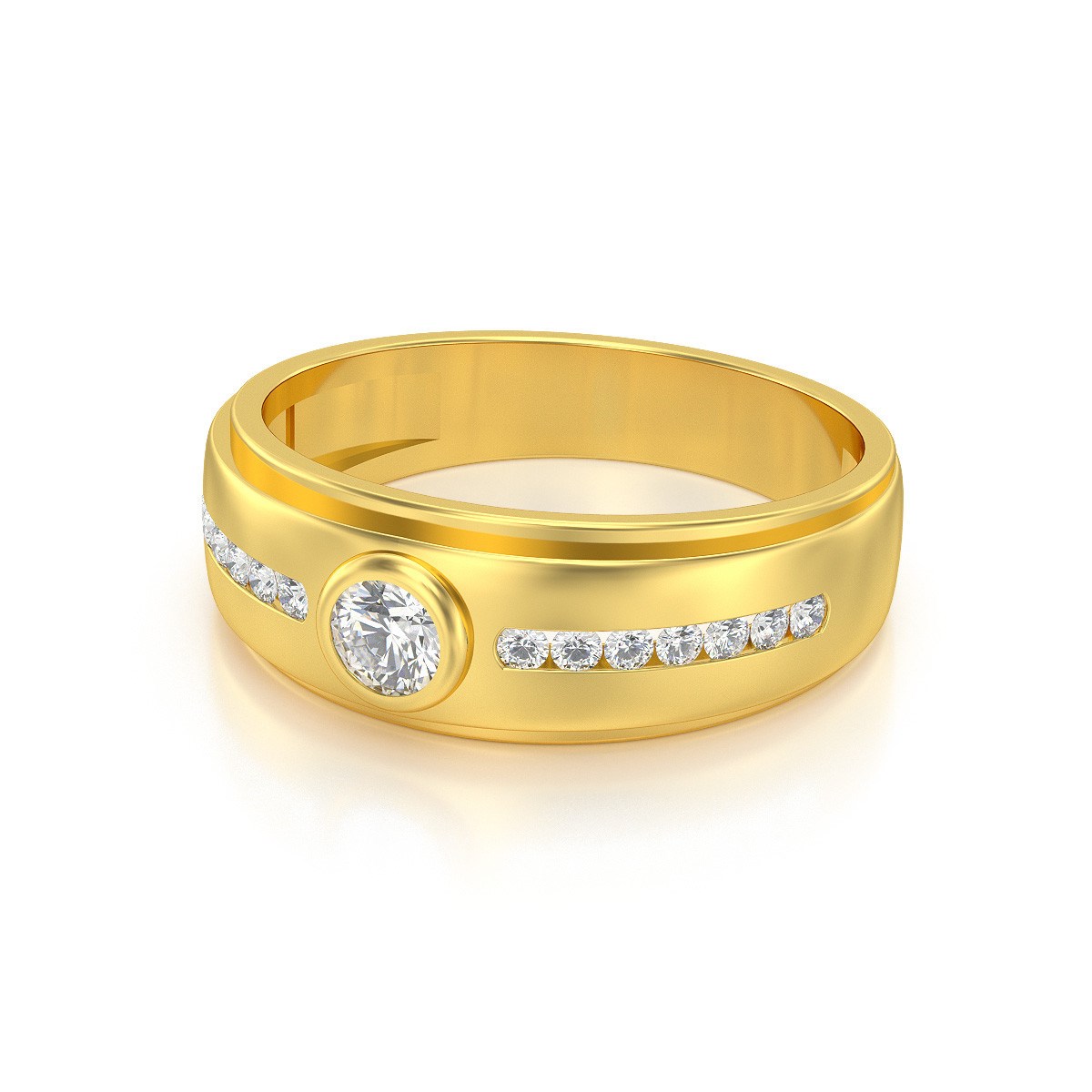 Alliance ADEN Homme Or 585 Jaune Diamants 5.88grs