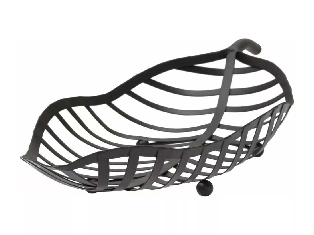 Lot de 2 porte-objets en métal noir 61x25x7,5-55x20x7,5 cm