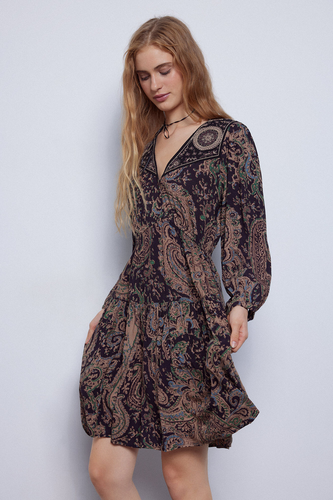 Vestido curto estampado