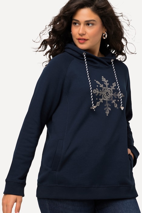 Sweatshirt, Eisstern, Stehkragen, Taschen, Langarm
