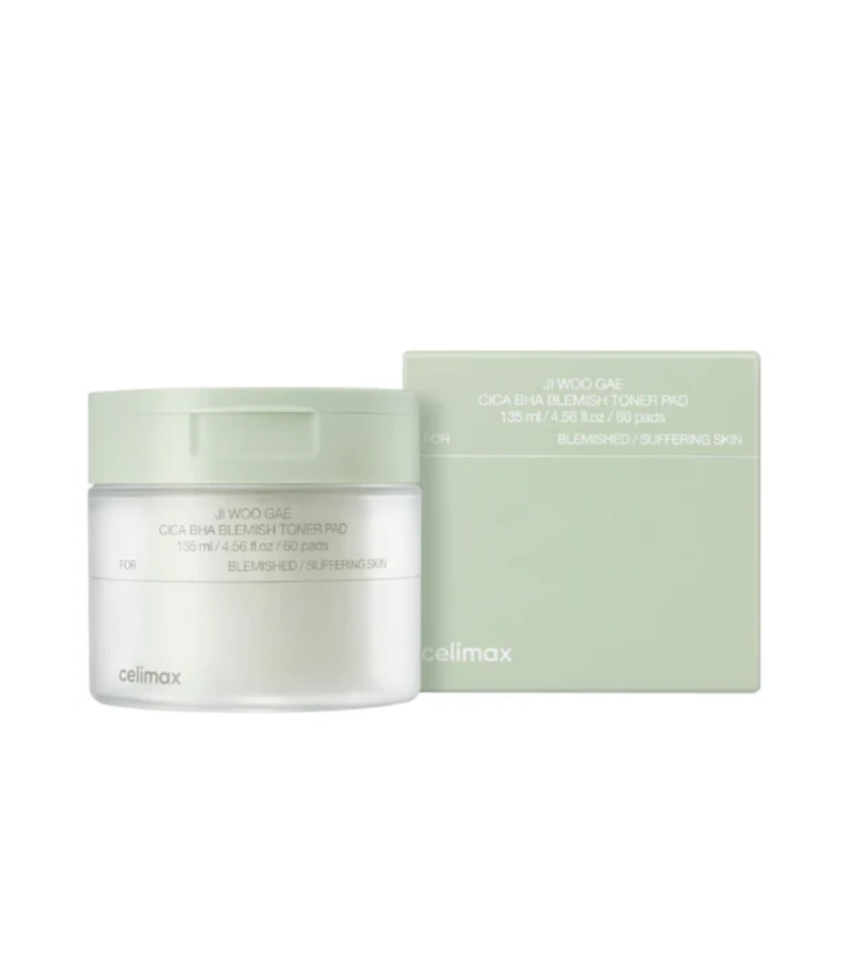 Celimax - *Ji Woo Gae* - Almofadas esfoliantes CICA BHA Blemish Toner Pad - 60 pads