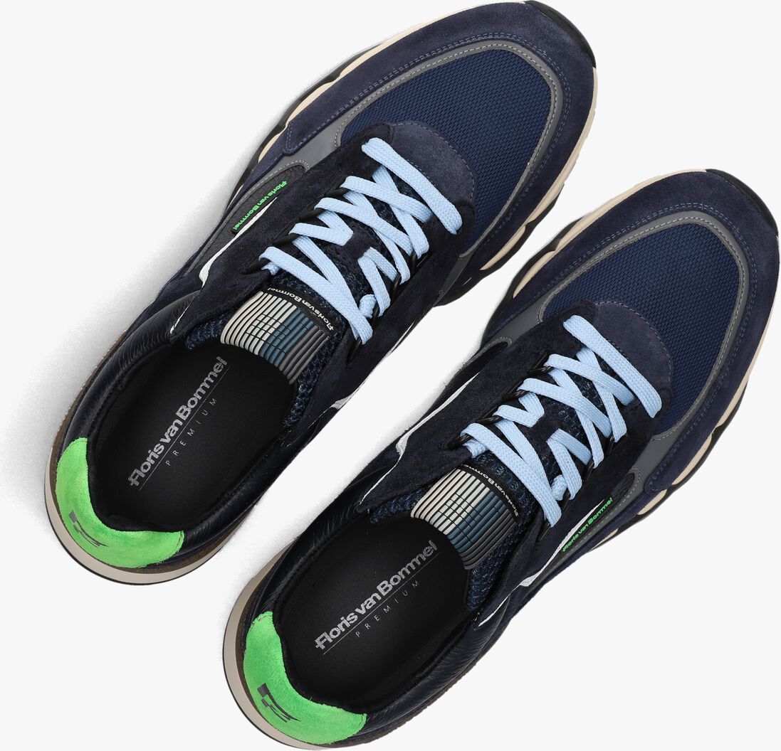 blauwe floris van bommel lage sneakers sfm-10234 de zager