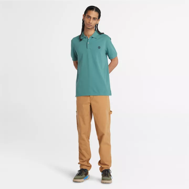 Polo stretch Merrymeeting River pour homme en bleu sarcelle
