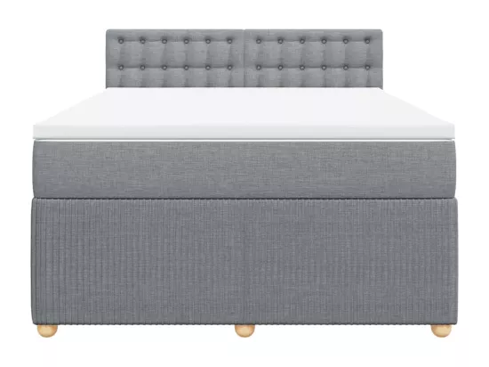 Sommier à lattes de lit avec matelas Gris clair 160x200cm Tissu